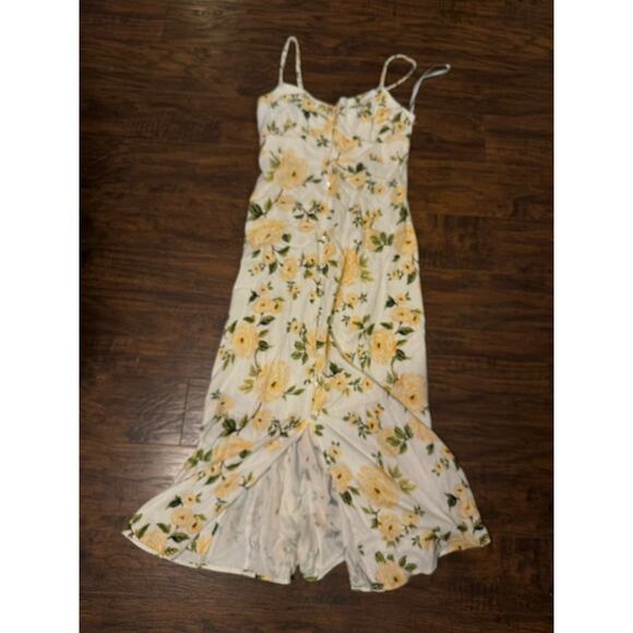 Monteau Dress Womens Floral Midi Linen Blend Tank Beach Bohemian Floral Sz:Med - Picture 2 of 10